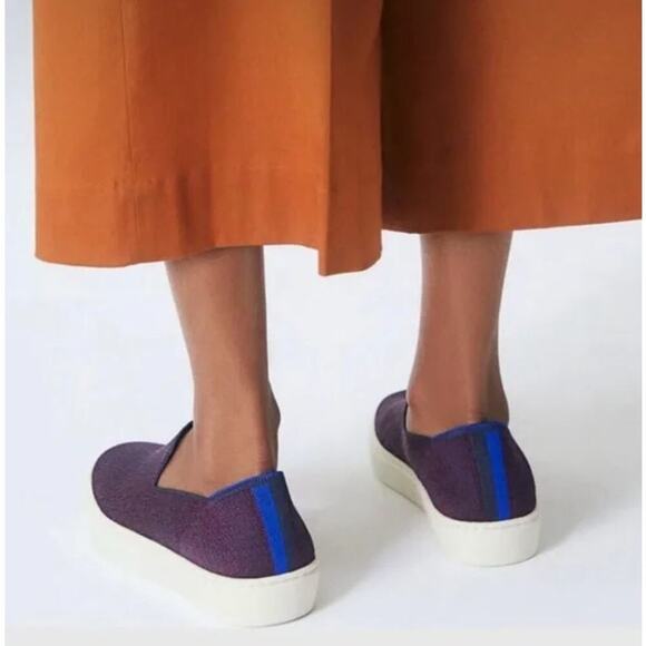 Rothy's The Original Slip On Sneakers Knitted In Fig Python Purple Size 7.5 - Picture 3 of 11